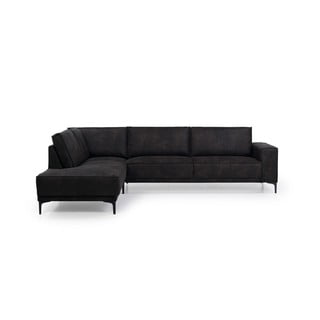 Antracīta pelēks stūra dīvāns no ādas imitācijas Scandic Copenhagen, kreisais stūris