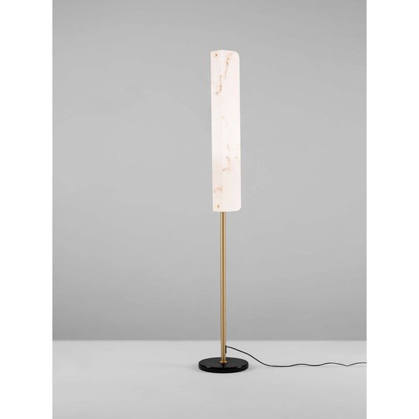 Krēmkrāsas/misiņa krāsas LED stāvlampa ar marmora imitāciju (augstums 160 cm) Aider – Nova Luce-image-3