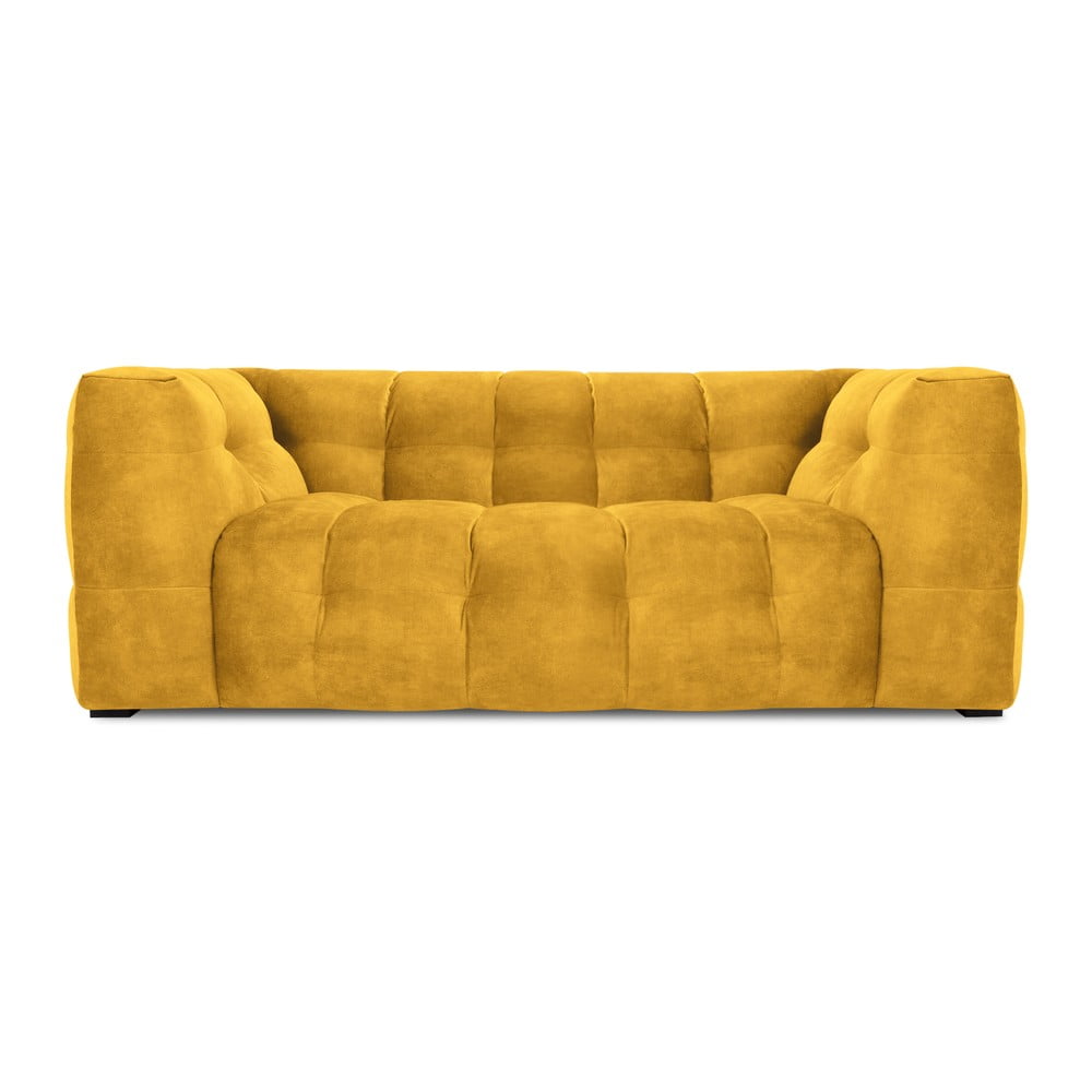 Dzeltens samta dīvāns Windsor & Co Sofas Vest, 208 cm