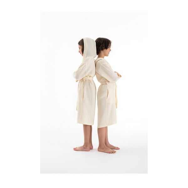 Krēmkrāsas muslīna bērnu halāts 9–10 gadu vecumam Muslin – Foutastic-image-2