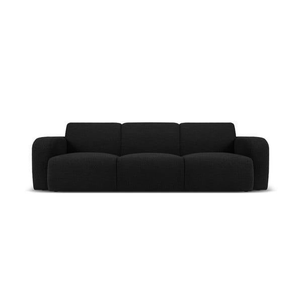 Melns dīvāns no buklē auduma 235 cm Molino – Micadoni Home