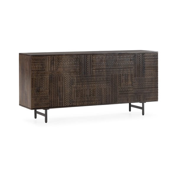 Tumši brūna mango masīvkoka kumode 160x75x40 cm Kalai – MOME-image-3