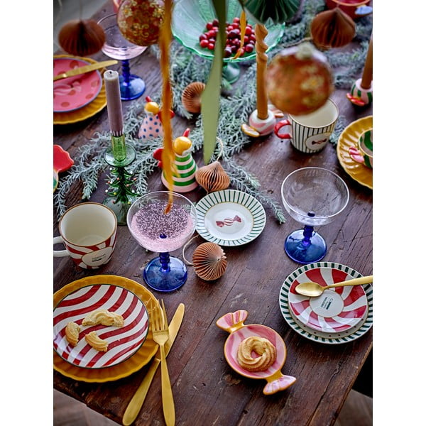 Sarkani/krēmkrāsas deserta māla šķīvji ar Ziemassvētku motīvu (2 gab.) ø 12,5 cm Yule – Bloomingville-image-2