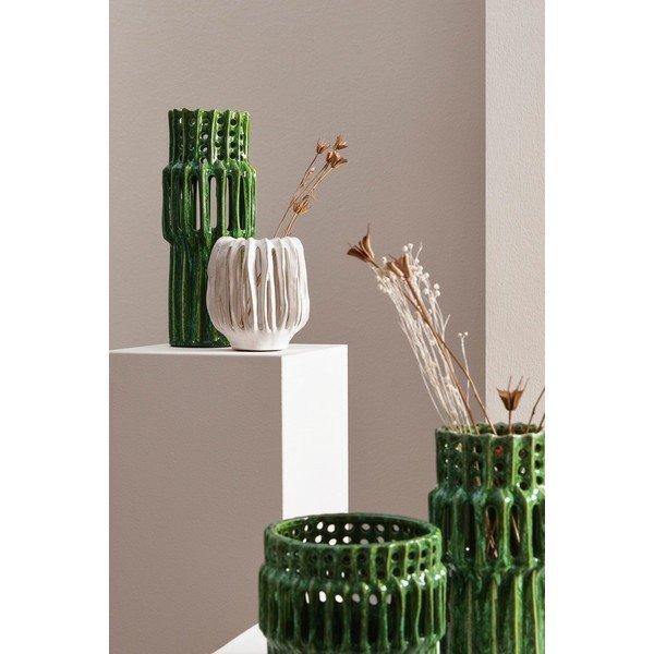 Krēmkrāsas keramikas rokām darināta vāze (augstums 17 cm) Naoko – Bizzotto-image-1