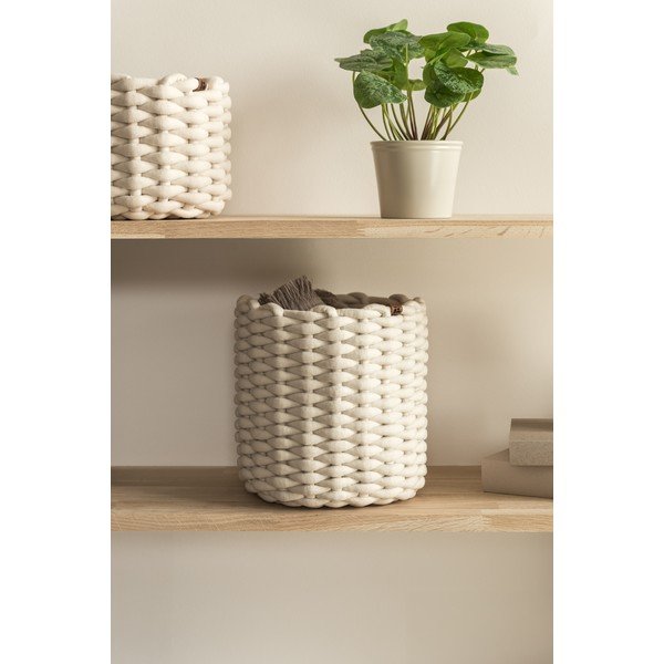 Tekstila uzglabāšanas grozs ø 25x25 cm Peach Skin Round M – Bigso-image-1