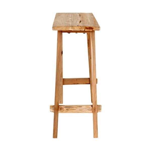 Dabīga toņa tīkkoka masīvkoka konsoles galds 30x90 cm Girona – House Nordic-image-4