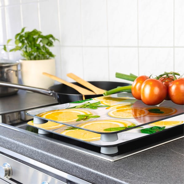 Rūdīta stikla plīts aizsargplāksnes (2 gab.) 52x30 cm Lemons – Wenko-image-1