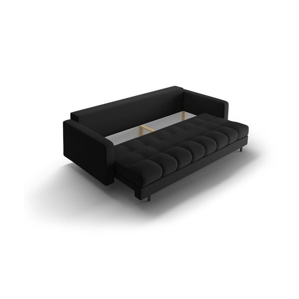 Melns salokāms dīvāns ar uzglabāšanas vietu 222 cm Bali – Cosmopolitan Design-image-4