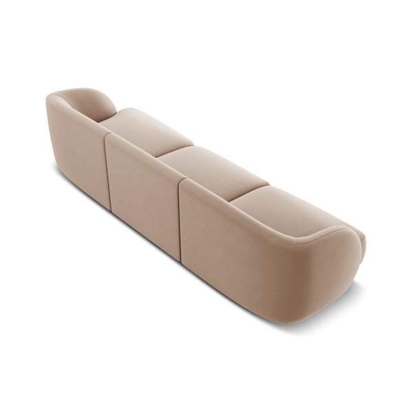 Bēšs samta dīvāns 259 cm Miley  – Micadoni Home-image-3