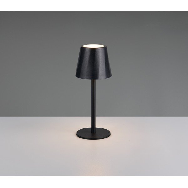 Matēti melna LED galda lampa ar metāla abažūru (augstums 21 cm) Diaz – Reality-image-1