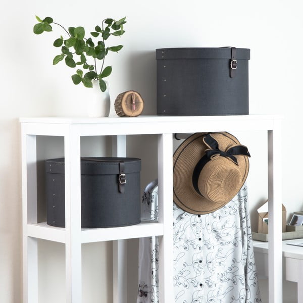 2 melnu uzglabāšanas kastu komplekts Bigso Box of Sweden Rut-image-1