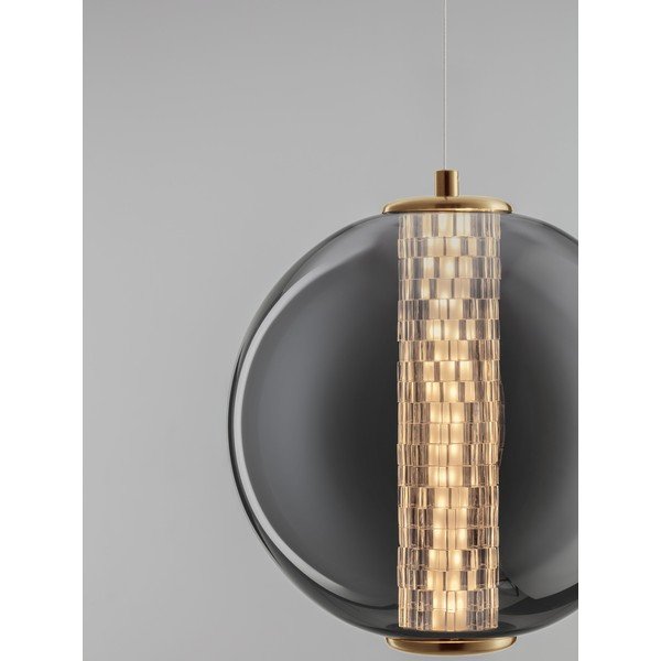 Pelēka metāla LED piekaramā lampa ar stikla abažūru ø 22 cm Navi – Nova Luce-image-4