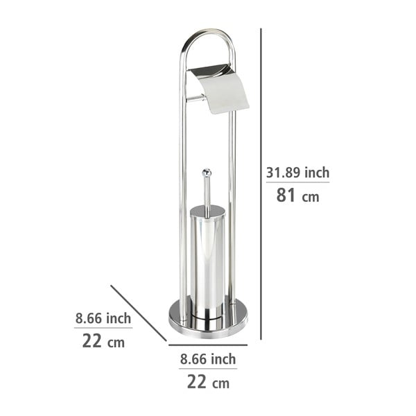 Tualetes birste ar tualetes papīra turētāju sudraba krāsā Wenko Vasto-image-3