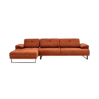 Oranžs stūra dīvāns Artie Mustang, kreisais stūris