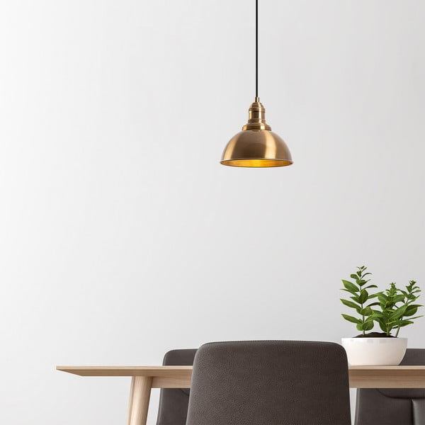 Bronzas krāsas piekaramā lampa ar metāla abažūru ø 21 cm Varzan – Opviq lights-image-4