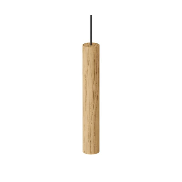 Dabīga toņa ozola masīvkoka LED piekaramā lampa no koka ø 3 cm Chimes – UMAGE