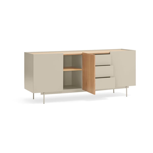 Bēša/dabīga toņa zema kumode ar ozolkoka imitāciju 180x78 cm Otto – Teulat-image-3