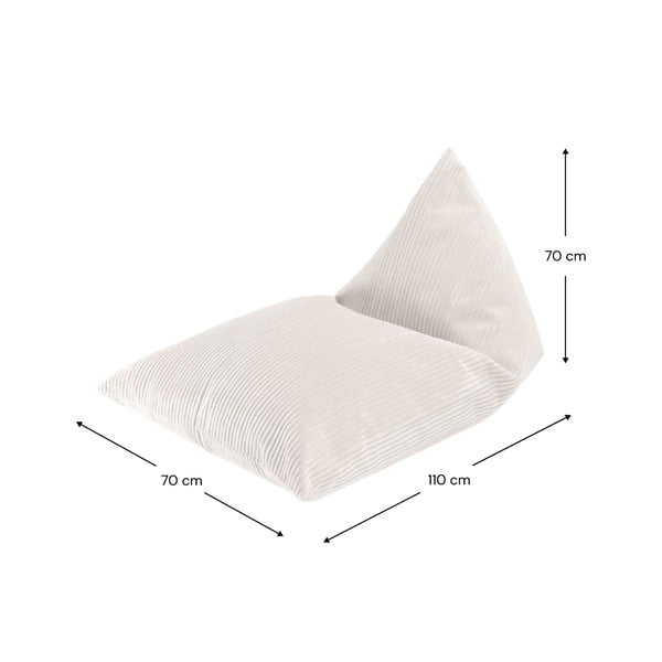 Krēmkrāsas velveta bērnu sēžammaiss Big Lounger – Wigiwama-image-4