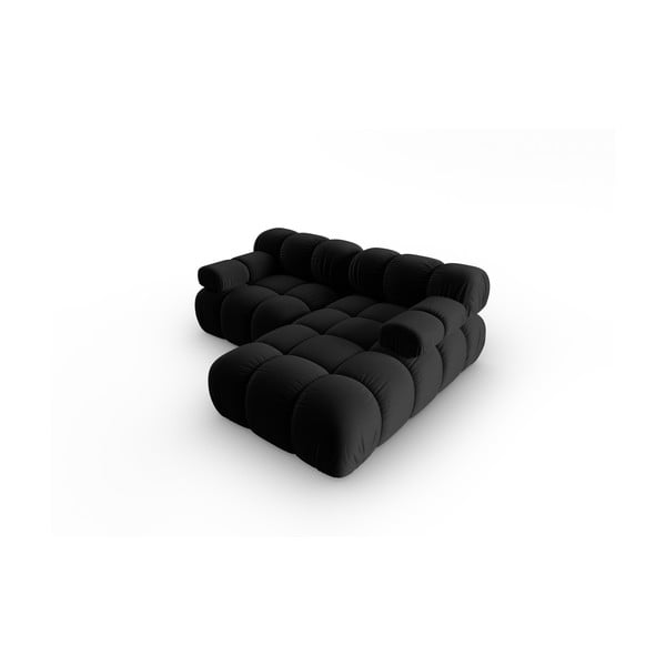 Melns samta stūra dīvāns (ar labo stūri) Bellis – Micadoni Home-image-4