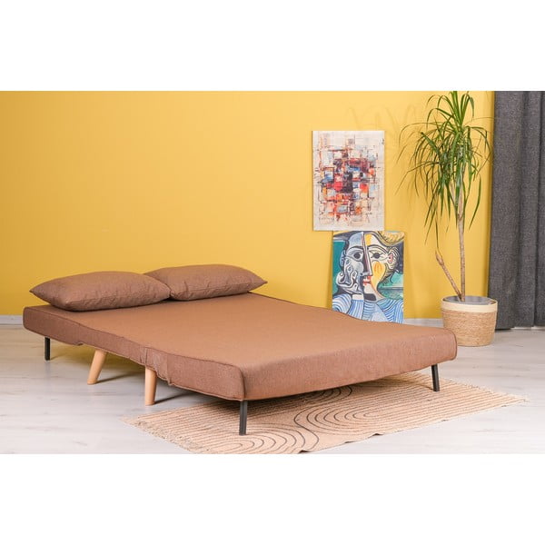 Brūns izvelkamais dīvāns 120 cm Folde – Artie-image-3