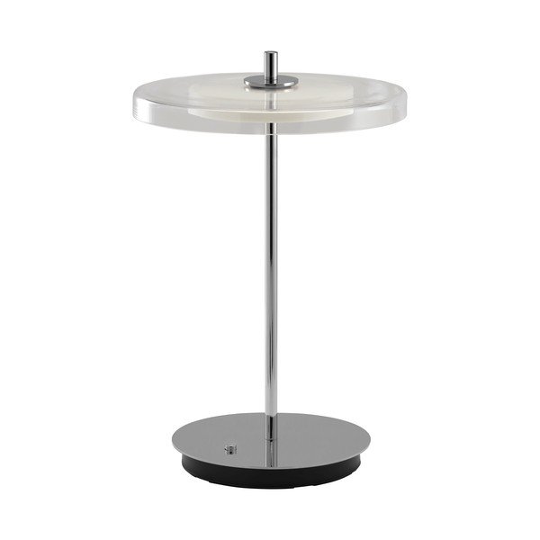 Sudraba krāsas tērauda LED galda lampa ar USB portu ar stikla abažūru (augstums 31 cm) Asteria Move – UMAGE-image-3