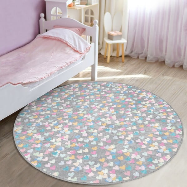Gaiši pelēks bērnu paklājs ø 80 cm Comfort – Mila Home-image-1