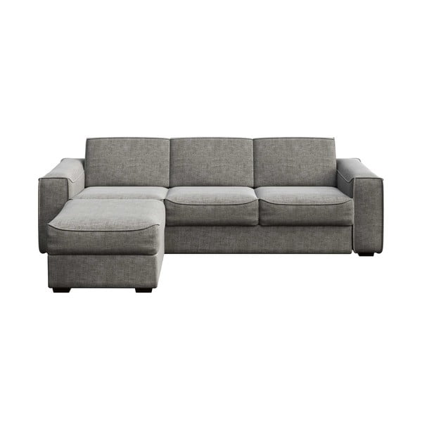 Pelēks stūra izvelkamais dīvāns Mesonica Munro, kreisais stūris, 308 cm