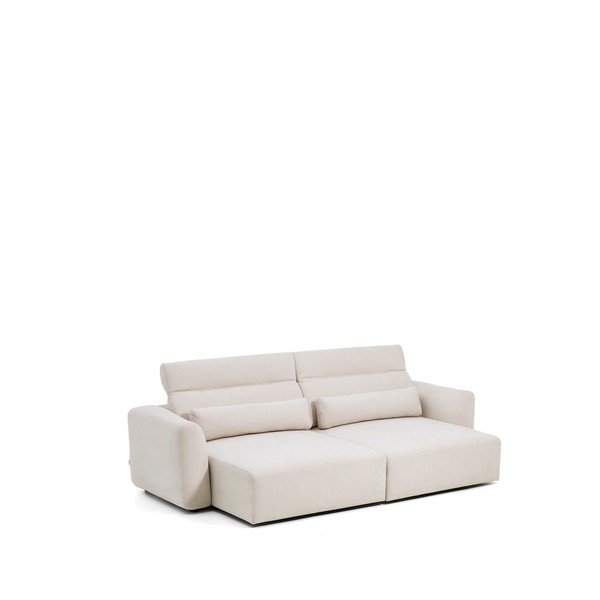 Bēšs regulējams/salokāms dīvāns no šenila auduma ar zvilni 290 cm Lares – Kave Home-image-4