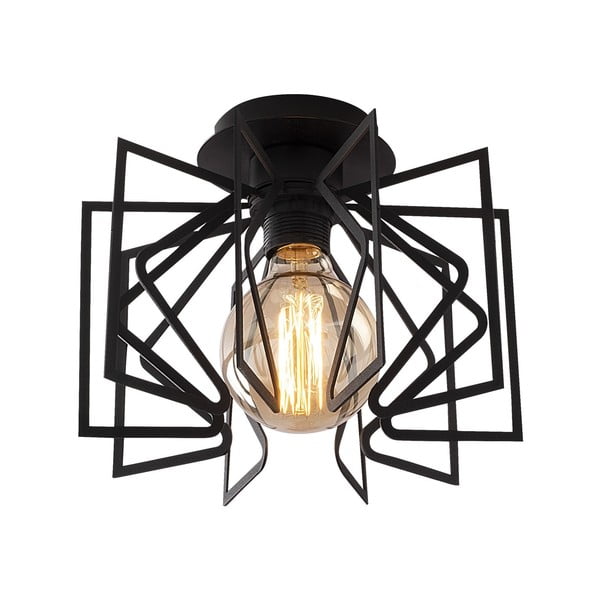 Melna griestu lampa ar metāla abažūru ø 26 cm Nemrut – Opviq lights