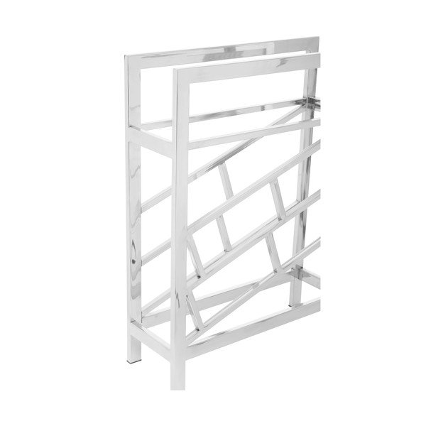 Spīdīgas sudraba krāsas metāla vīna plaukts 12 pudelēm Barolo – Premier Housewares-image-1