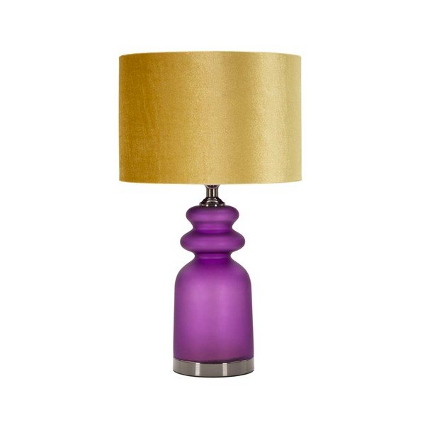 Dzeltena/violeta galda lampa ar auduma abažūru (augstums 57,5 cm) Milva Two – Mauro Ferretti