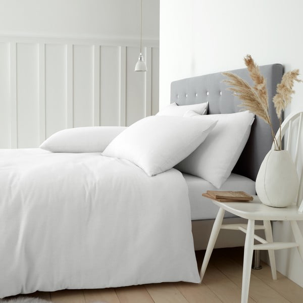 Balta vienvietīga kokvilnas gultas veļa 135x200 cm – Catherine Lansfield