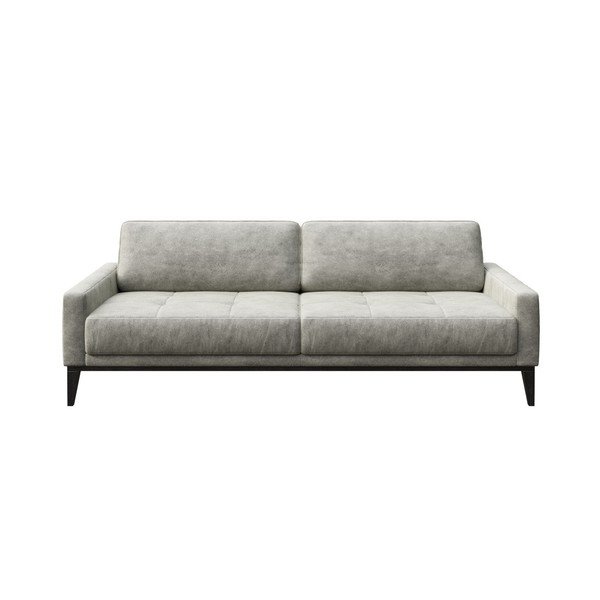 Pelēks mākslīgās ādas dīvāns MESONICA Musso Tufted, 210 cm