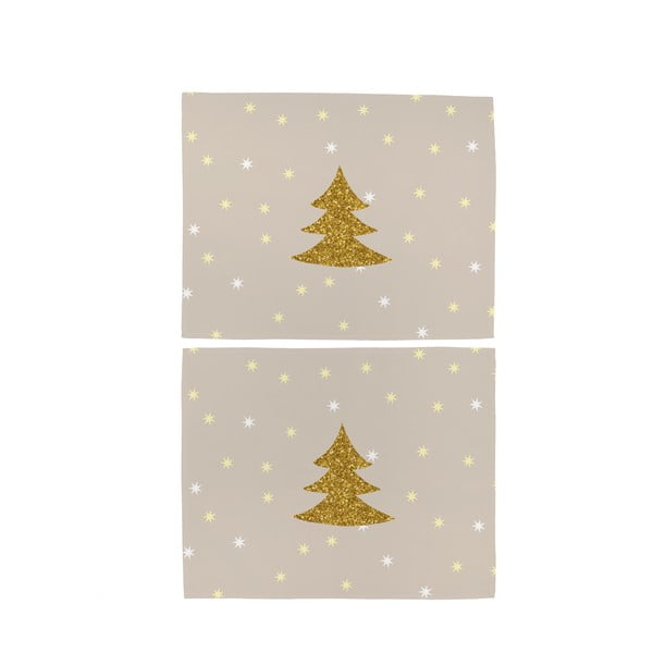 Tekstila galda paliktnis (2 gab.) ar Ziemassvētku motīvu 35x45 cm Gold Tree – Butter Kings