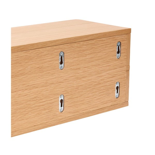 Dabīga toņa piekarināms naktsskapītis ar plauktiem un ozolkoka imitāciju Öppen – Hübsch-image-4