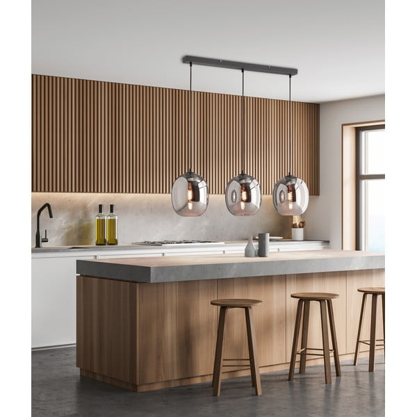 Melna piekaramā lampa ar stikla abažūru Nayla – Fischer & Honsel-image-1