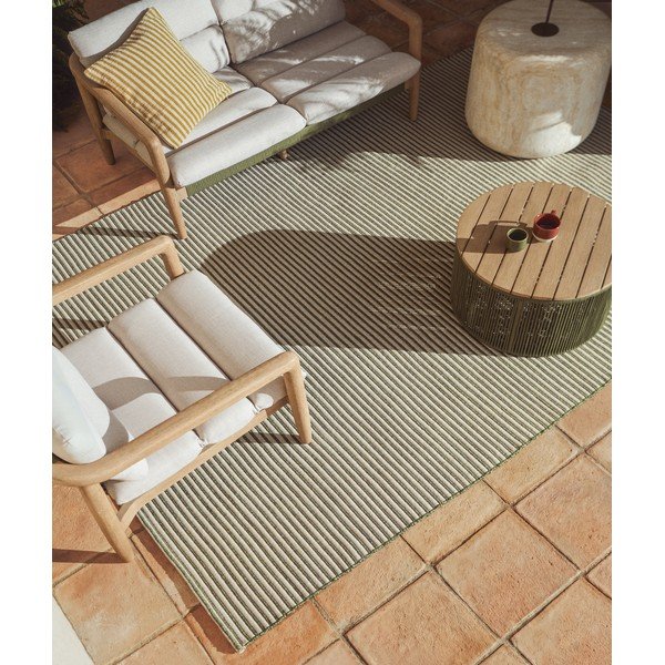 Zaļš/bēšs iekštelpu un āra paklājs 200x300 cm Ardelia – Kave Home-image-1