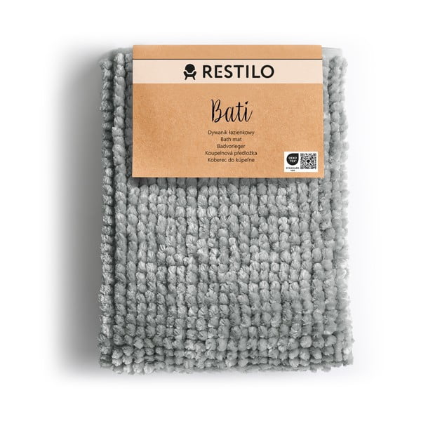 Pelēks vannas istabas paklājiņš AmeliaHome Bati, 60 x 90 cm