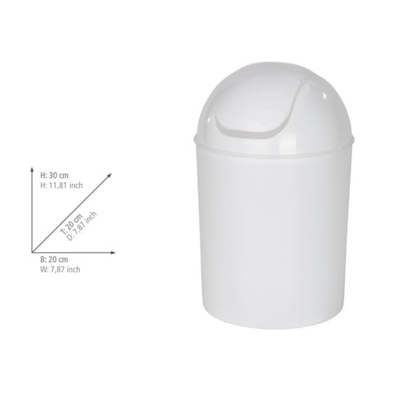 Balta nerūsējošā tērauda atkritumu tvertne 6 l Economic – Wenko-image-3
