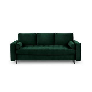 Tumši zaļš samta izvelkamais dīvāns ar veļas kasti Milo Casa Santo