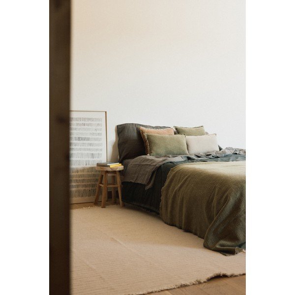 Haki kokvilnas pleds 130x180 cm Handloom – Lorena Canals-image-2