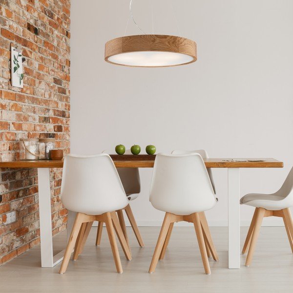 Brūna piekaramā lampa ar stikla abažūru ø 47 cm Eveline – LAMKUR-image-1