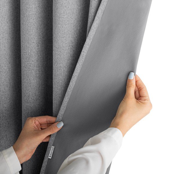 Pelēks gaismu necaurlaidīgs aizkars 140x250 cm Corita – Restilo-image-4