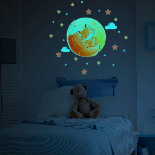 Bērnu sienas uzlīme 30x30 cm Dreamy Fox – Ambiance-image-3