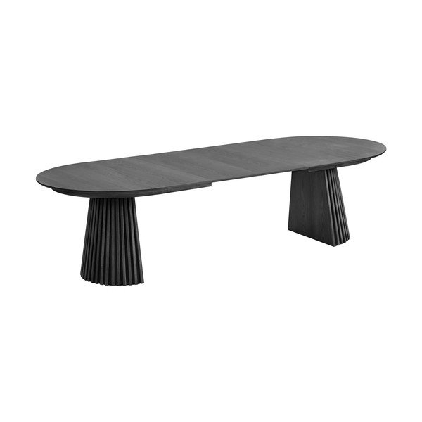 Izvelkams ēdamgalds ar papildu galda virsmu ar ozolkoka imitāciju 120x200 cm Osaka – House Nordic-image-2