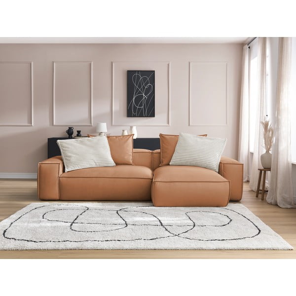 Brūns stūra dīvāns no ādas imitācijas (ar maināmu stūri) Boheme – Bobochic Paris-image-1