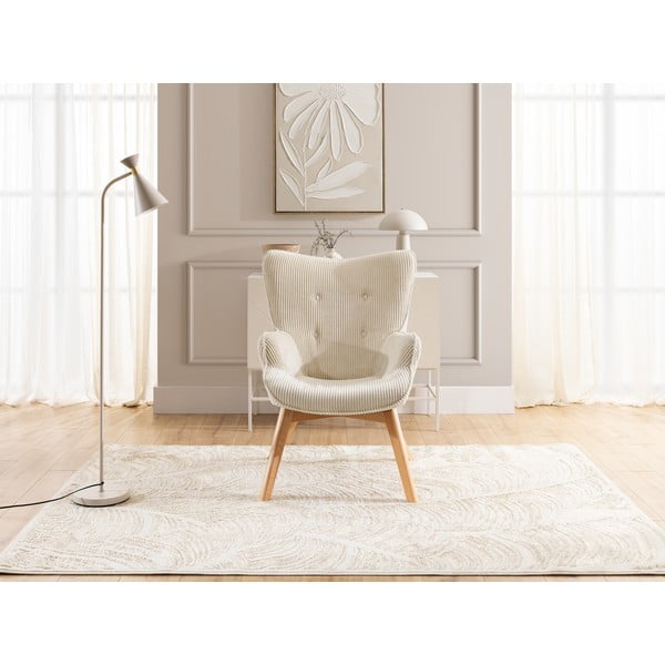 Bēšs velveta atpūtas krēsls Niko – Ropez-image-1