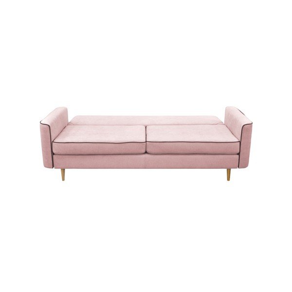 Rozā trīsvietīgs izlaižams dīvāns ar gaišām kājām Mazzini Sofas Ivy-image-4