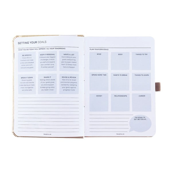 2019. gada dienasgrāmata ar uzlīmēm Busy B Goals-image-1