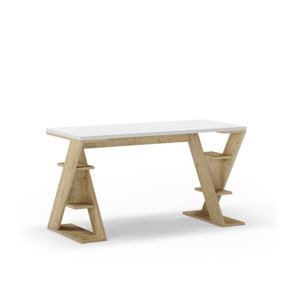 Darba galds ar baltu galda virsmu 60x137 cm Butterfly – Marckeric-image-2